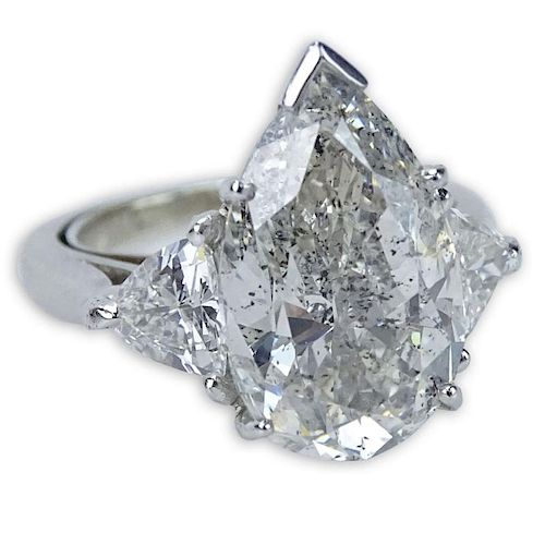 EGL Certified 7.97 Carat Diamond and Platinum Engagement Ring