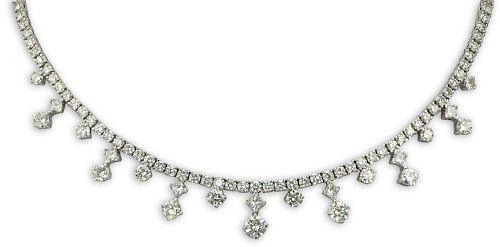 Lady's Approx. 21.50 Carat Round Brilliant Cut Diamond and Platinum Necklace