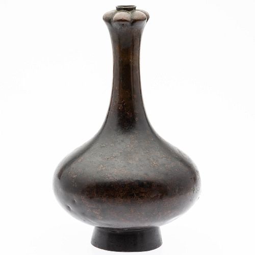Chinese Bronze Garlic Top Bottle Vase