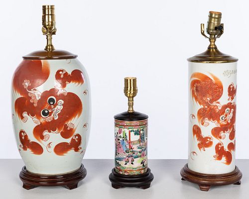 3 Chinese Ceramic Lamps