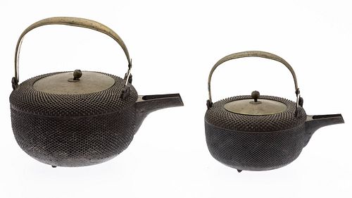 Two Japanese Bronze Saki Pots