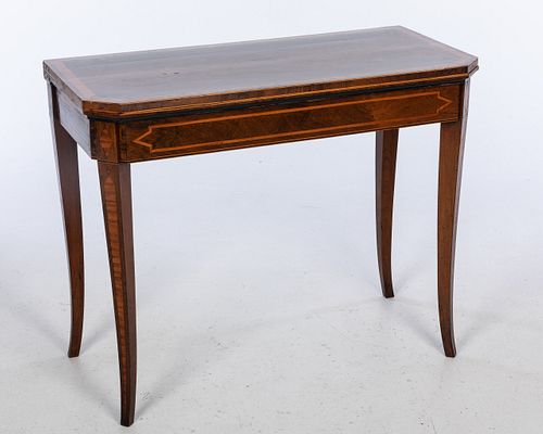 Regency Rosewood and Satinwood Card Table, 19th C