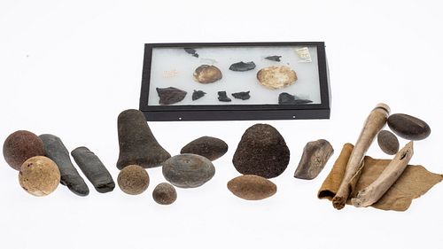 19 Native American Stone, Bone, & Shell Articles