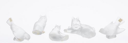 5 Lalique Birds and Cats