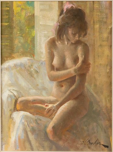 Joseph Bowler (1928-2017), Seated Nude Woman, O/C
