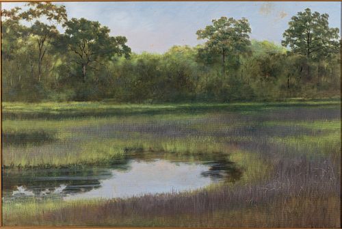 Unsigned, Marsh Landscape, Oil on Canvas