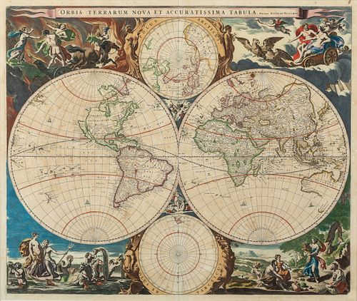 Nicolas Visscher (1550-1612), Double Hemisphere Map