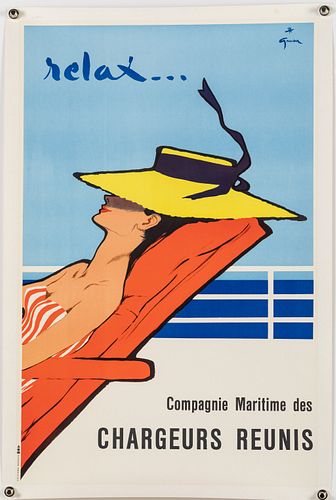 Rene Gruau (1910-2004), Cruise Ship Poster, c. 1950