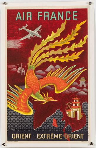 Lucien Boucher, Vintage Air France Orient Poster