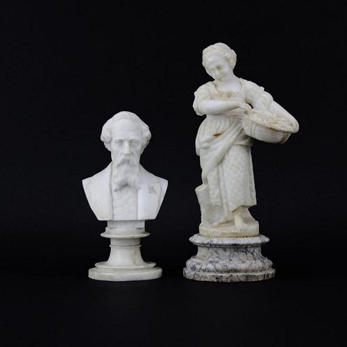 Two Vintage Alabaster Figures.