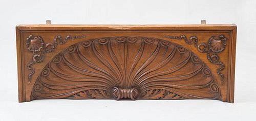 Shell-Carved Mahogany Over-Door Architectural Element