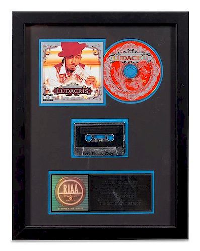 A Ludacris: The Red Light District RIAA Certified Platinum Presentation Album 17 3/8 x 13 1/4 inches.