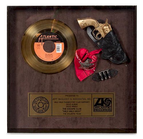 A The Escape Club: Wild Wild West Atlantic Records Certified Gold Album and Single Presentation Album 15 1/4 x 15 1/4 inches.
