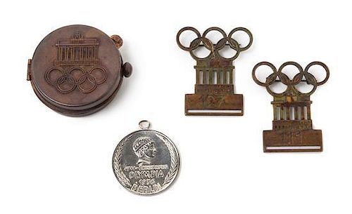 * A Collection of 1936 Summer Olympic Articles Diameter of compass 1 7/8 inches.