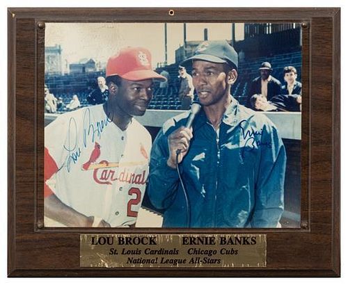 An Erine Banks & Lou Brock Autographed Photo photo 8 x 10 inches.