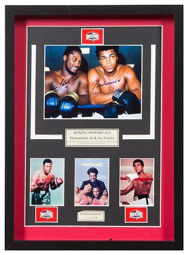 A Muhammad Ali and Joe Frazier Autographed Photo