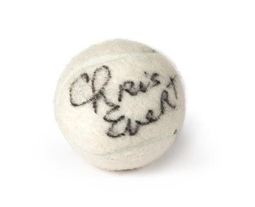 A Chris Evert Autographed Tennis Ball Diameter 2 7/10 inches.