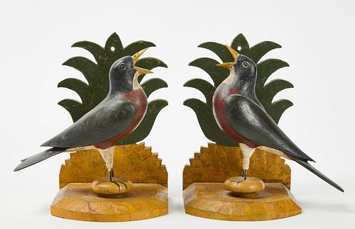 Frank Finney - Pair of Robin Bookends