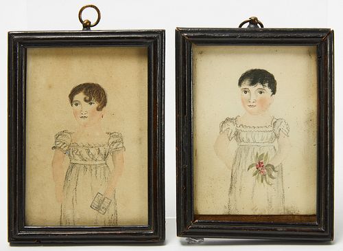 Pair of Miniature Portraits of Sisters