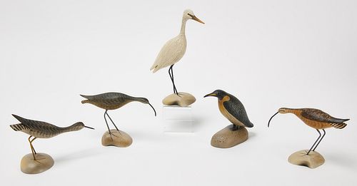 C.W. Waterfield - Five Folk Art Birds