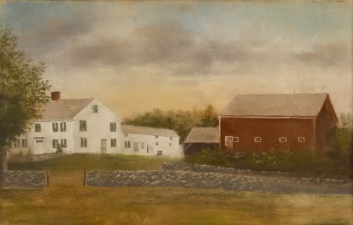 Primitive Painting of a Farmhouse