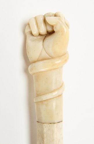 Sailor Made Whale Bone Cane with Fist