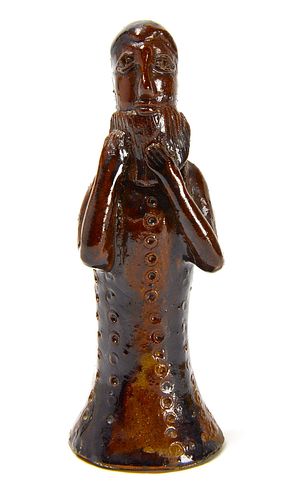 Redware Figure of a Bearded Man