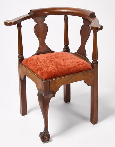 Corner Chair with Ball and Claw Foot