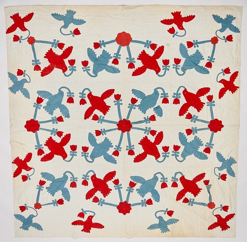 Quilt with Red and Blue Eagles