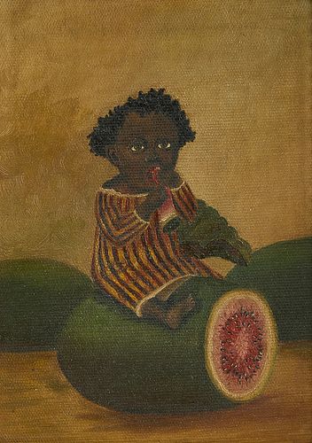 Painting of Child with Watermelon