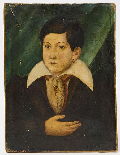 Folk Art Portrait of a Boy