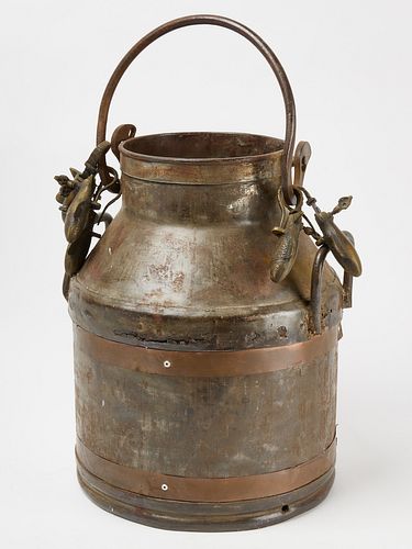 Bucket with Brass Fish Hooks