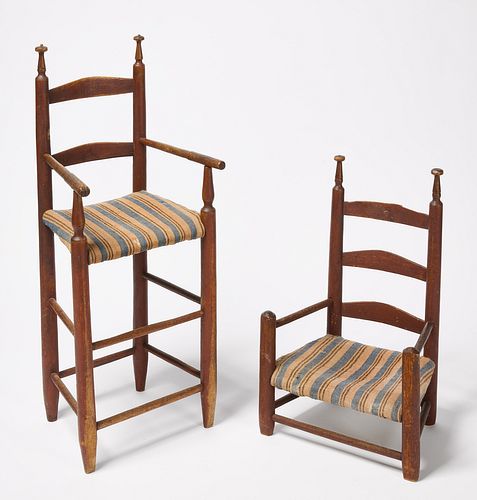 Two Early Matching Child's Chairs