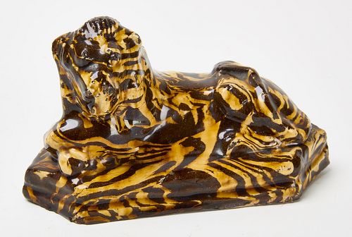 Glazed and Decorated Pottery Lion