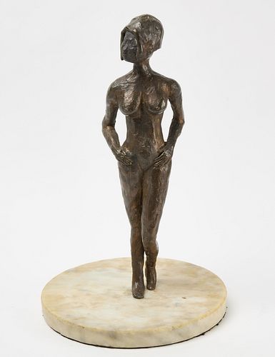 Brutalist Bronze Female Figure