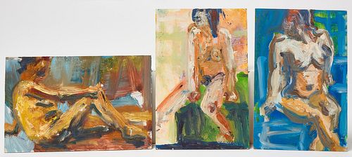 Three Nudes - Oil on Panel