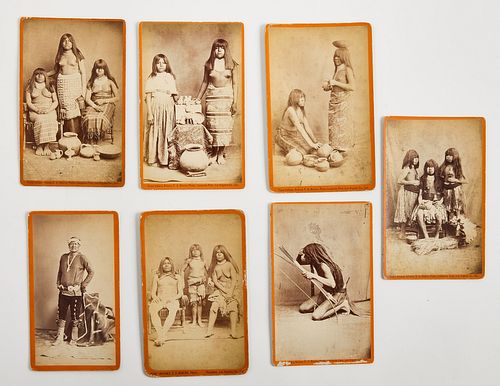 Seven Native American Cabinet Cards