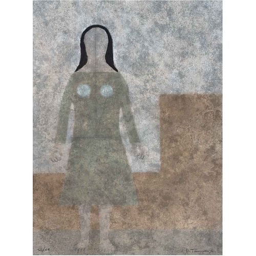 RUFINO TAMAYO, Mujer, Firmado, Grabado al aguafuerte 21/99, 76 x 56 cm