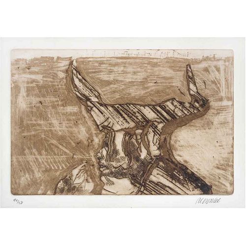 RAFAEL CORONEL, Minotauro, 1972, Firmado, Grabado al aguafuerte 40/50, 35 x 25 cm