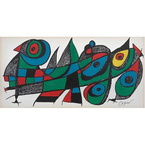 JOAN MIRÓ, Japón, de la serie Miró escultor, 1974, Firmada en plancha, Litografía S/N, 20 x 40 cm