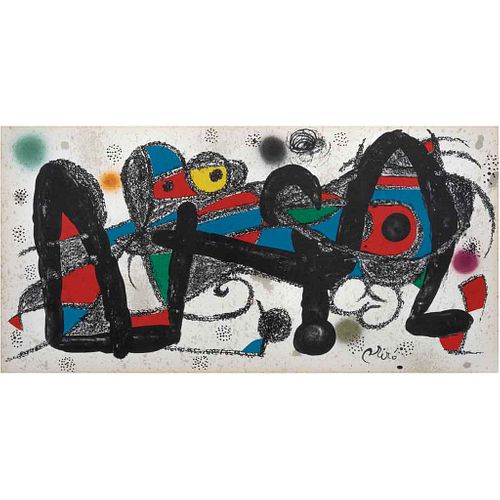 JOAN MIRÓ, Portugal, de la serie Miró escultor, 1974, Firmada en plancha, Litografía S/N, 20 x 40 cm