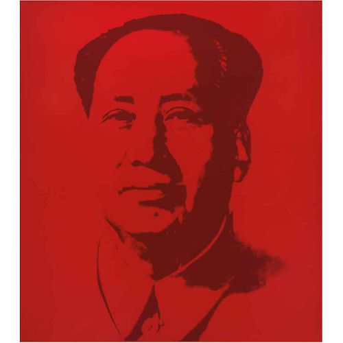ANDY WARHOL, Mao - Red, Con sello en la parte posterior, Serigrafía S/N , 85 x 75 cm