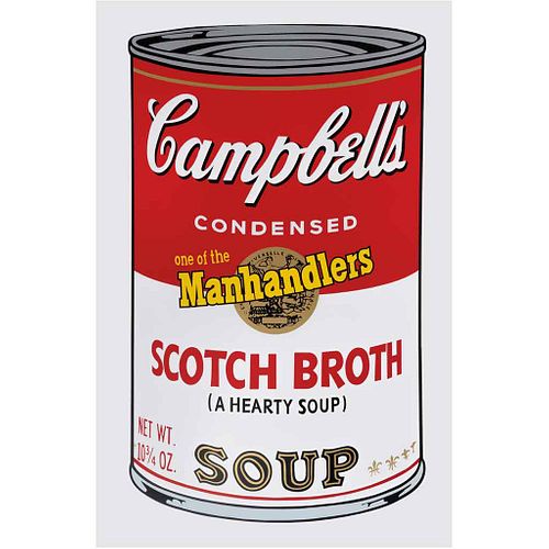 ANDY WARHOL, II.55: Campbell's Soup II,Campbell's Soup Scotch Broth, Con sello, Serigrafía 184/1500, 81 x 48 cm