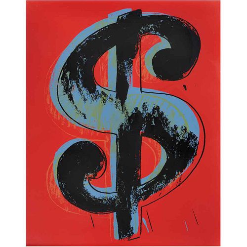 ANDY WARHOL, Dollar Red, Con sello, Serigrafía tiraje de 1000, 81 x 48 cm