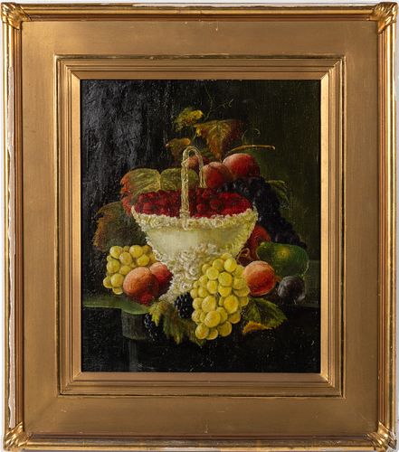 Unsigned, Still Life with Fruit, Oil on Canvas