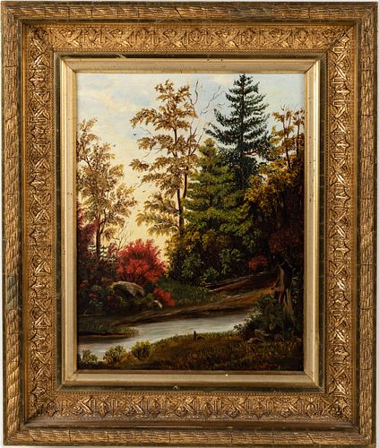 American School, Landscape, O/B, 19th Century
