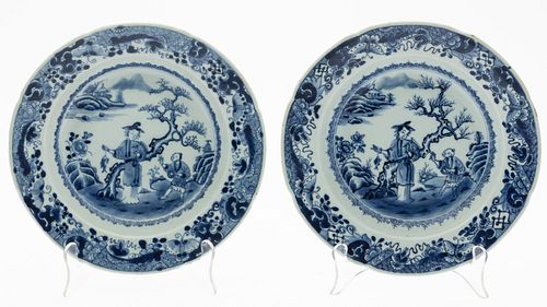 Chinese Export Blue & White Porcelain Bowls, 18th C