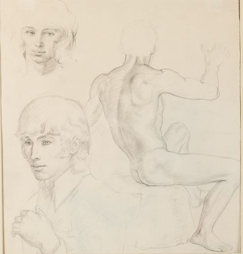 Paul Stone (GA, 1928-1976), Figure Study, Pencil