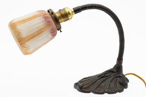 Leviton Cast Iron and Glass Desk Lamp