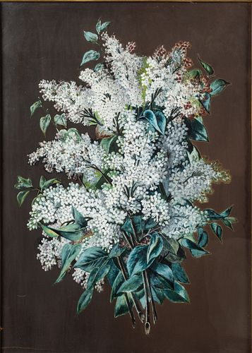 Paul De Longpre (1855-1911), Lilacs, Gouache